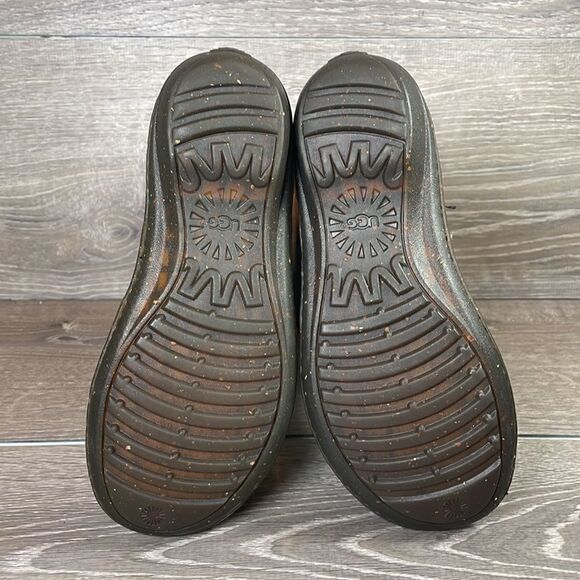 Ugg Karyn Black Suede Warm Shearling Cuff Women’s Sz 5 Zip Pull On Winter Boots - Picture 7 of 12